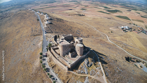 Windmills and castle in Consuegra, a wonder