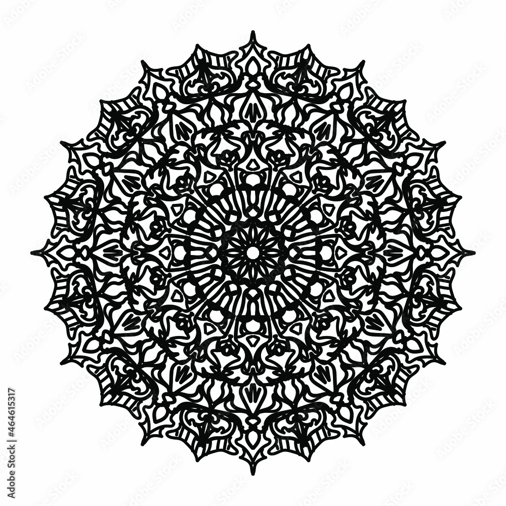 Circular pattern mandala art decoration elements