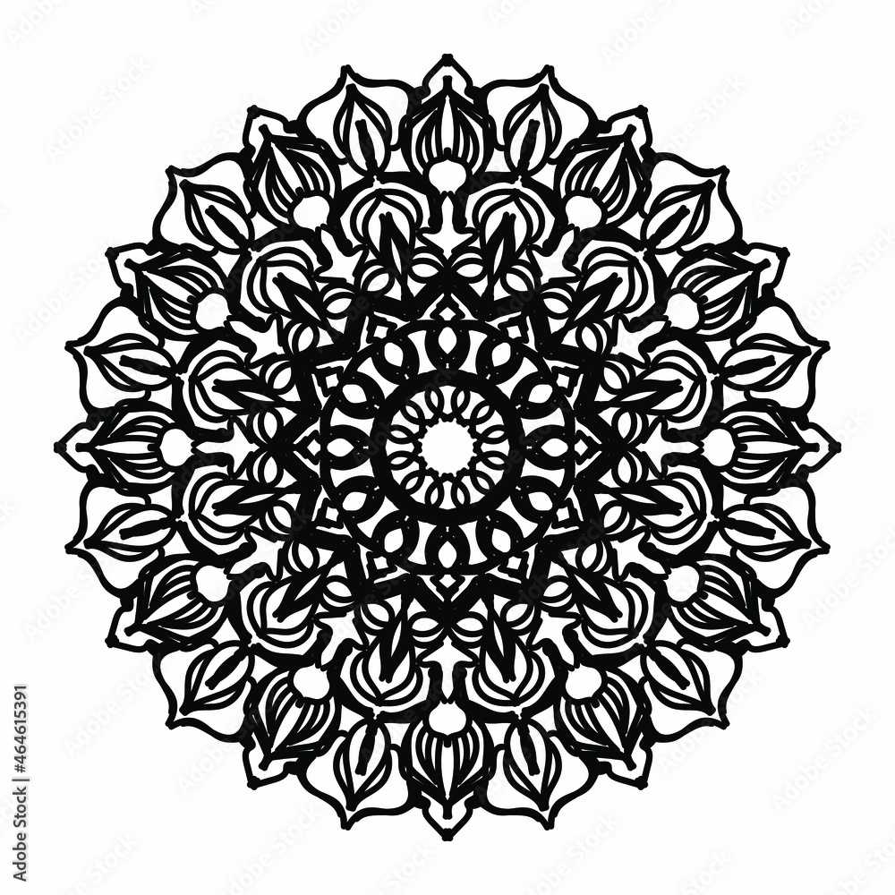 Circular pattern mandala art decoration elements