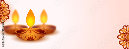 artistic diya design diwali festival banner