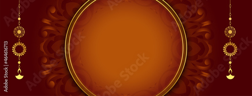 tradtional happy diwali premium banner with text or image space