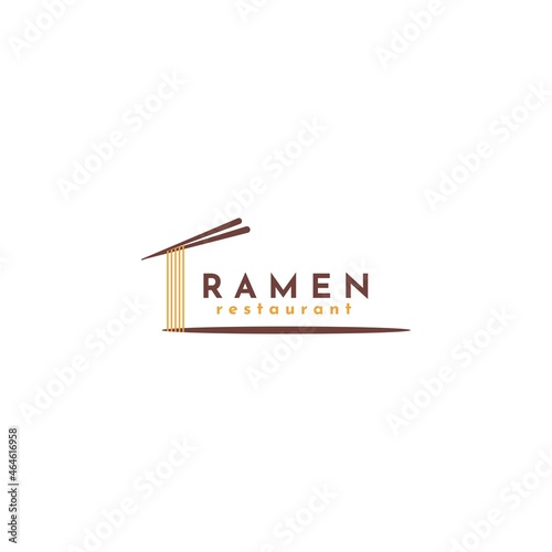Ramen food restaurant vector icon logo design