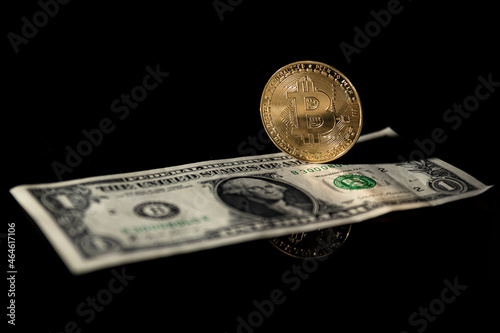Bitcon over the dollar photo