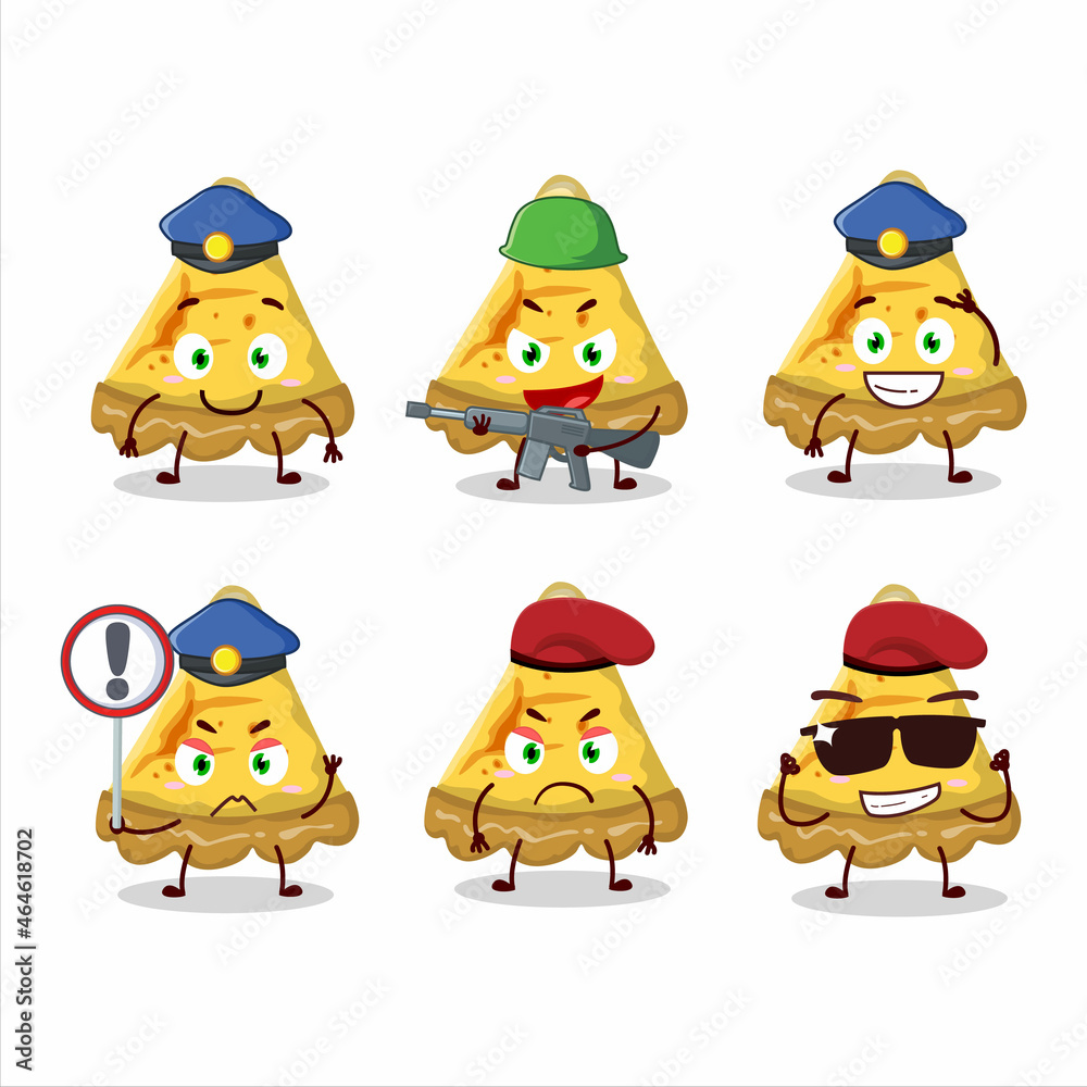 A dedicated Police officer of slice of custard tart mascot design style A dedicated Police officer of slice of custard tart mascot design style