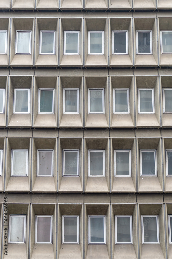 many windows in concrete building many windows in concrete building