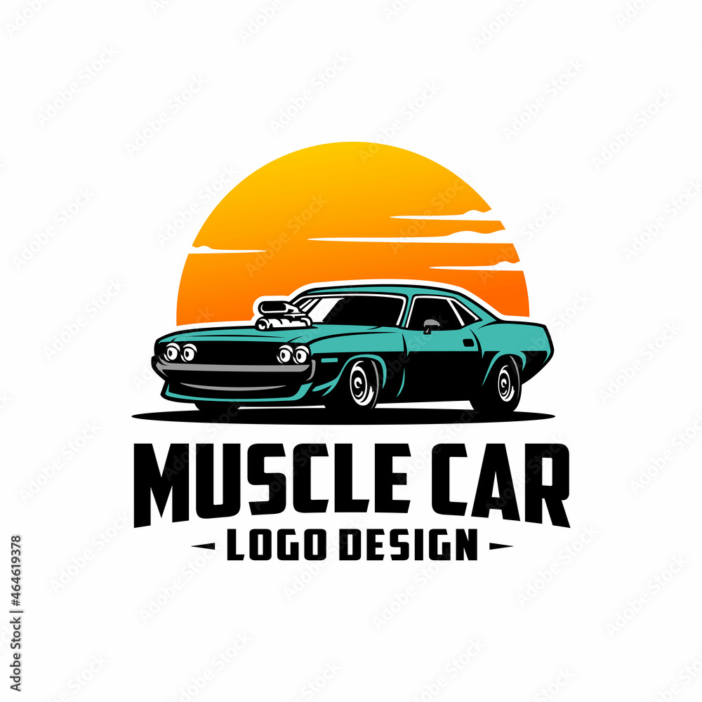 muscle car, sport car isolated logo vector, best for car community or club