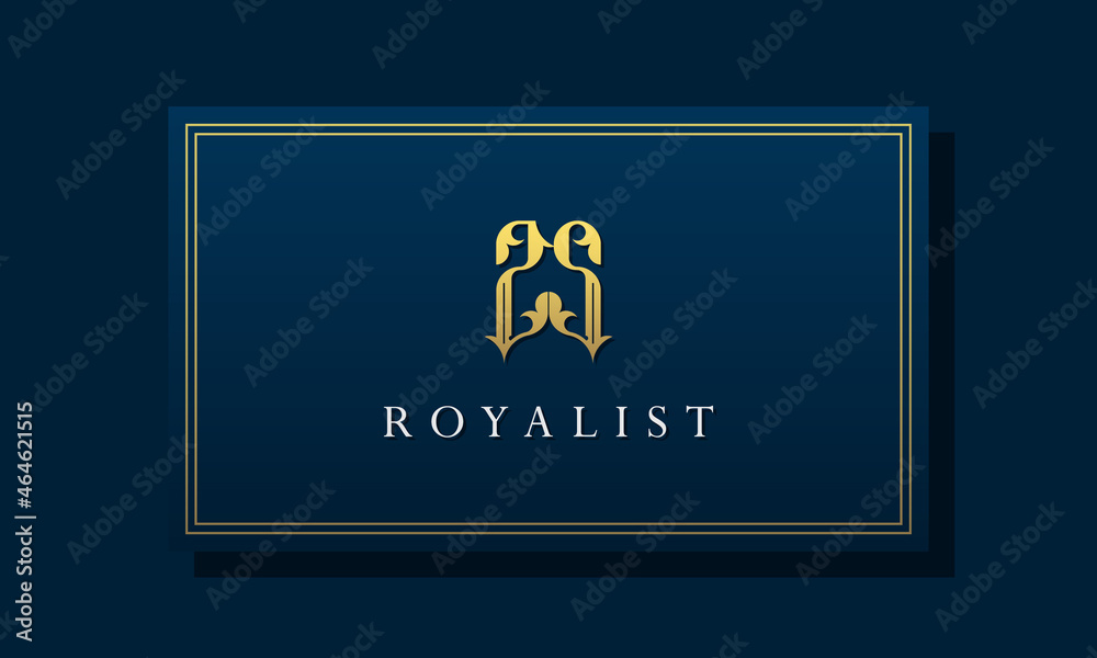 Royal vintage intial letter ZS logo.