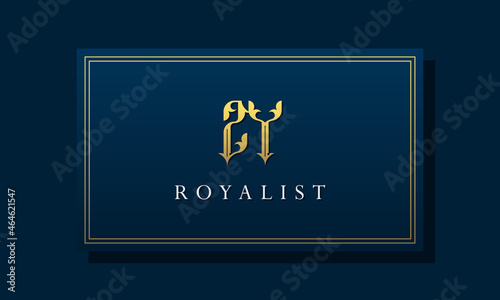 Royal vintage intial letter ZY logo.