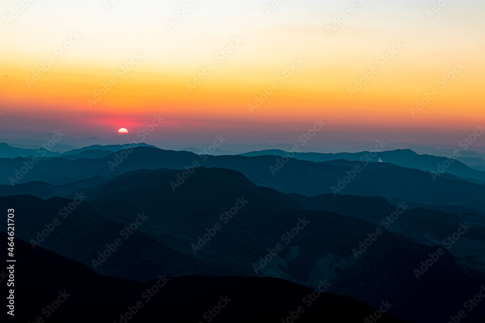 The Sunset over the Mountain The Sunset over the Mountain