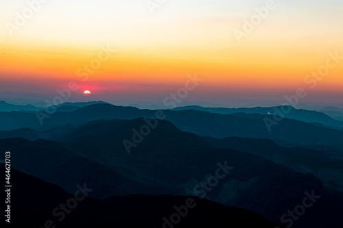 The Sunset over the Mountain