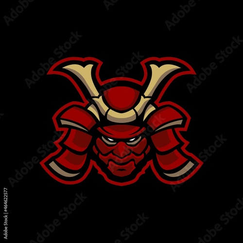 samurai mascot e sport logo design gaming team or streamer