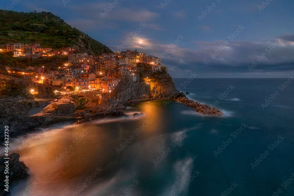 Cinque Terre is a charming Italian town in Italy. Liguria, fragment of the bay