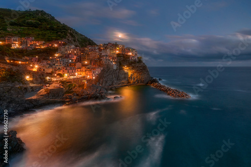 Cinque Terre is a charming Italian town in Italy. Liguria, fragment of the bay