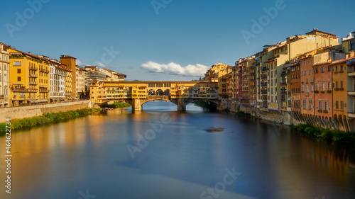 Florence is a charming Italian town in Italy. View of the goldsmiths' bridge, a fragment of architecture © janmiko