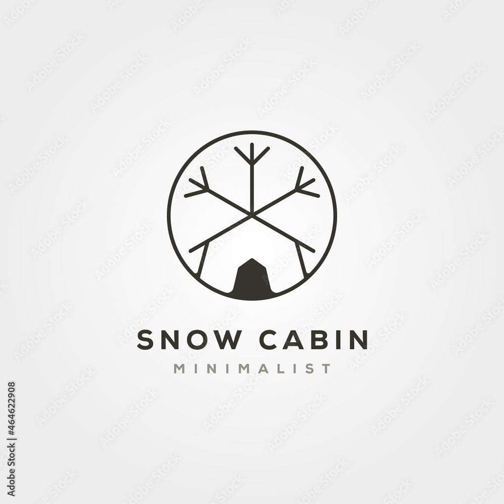 snowflake cabin minimal icon logo vector symbol illustration design snowflake cabin minimal icon logo vector symbol illustration design