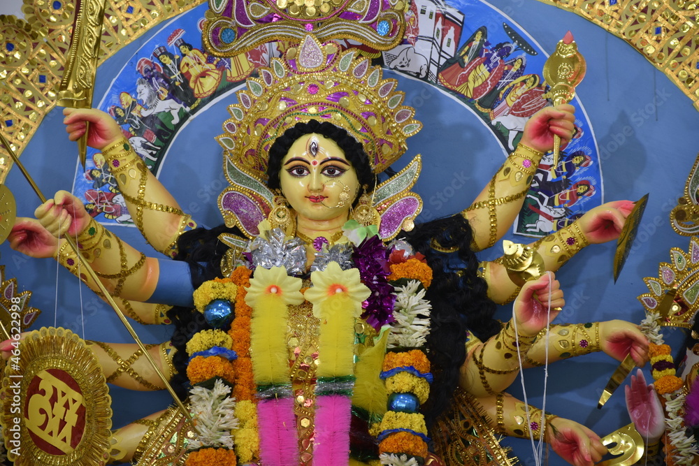 Durga Puja - Face of goddess Durga, is one of the most important festivals of India. Durga Puja - Face of goddess Durga, is one of the most important festivals of India.