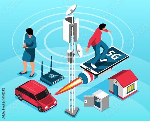 5g Internet Horizontal Illustration