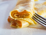 Viennese Pancake filled with Apricot Jam, called Palatschinke in Austria