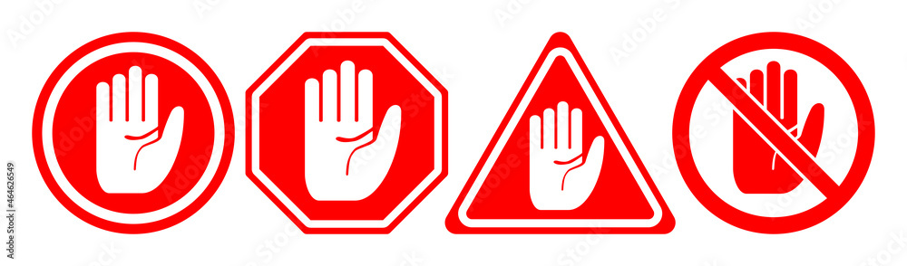 road signs with hand on white background. Vector illustration road signs with hand on white background. Vector illustration