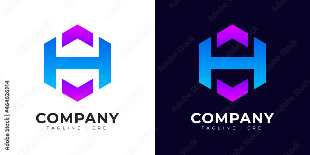 Initial letter h logo vector design template. Modern gradient style h logo design. Initial letter h logo vector design template. Modern gradient style h logo design.