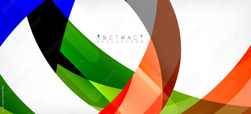 Color circle shapes, minimal geometric background. Trendy dynamic composition. Vector Illustration For Wallpaper, Banner, Background, Landing Page