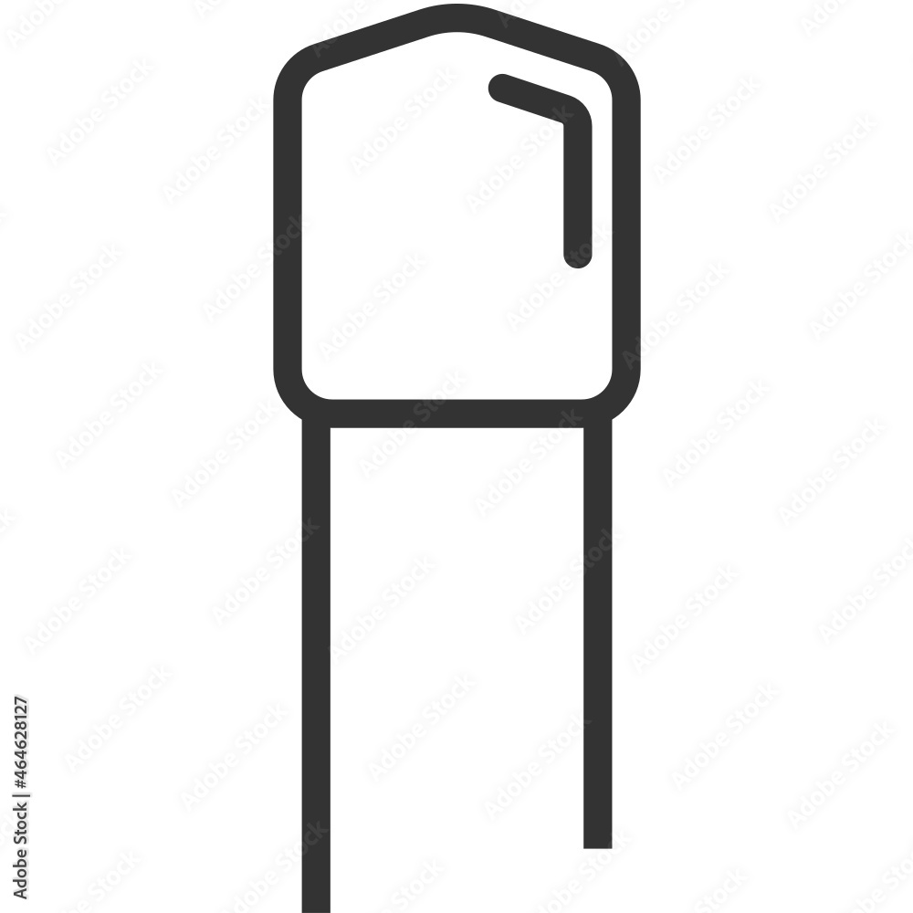 Polystyrene film outline icon, electronic and circuit part accessories in main board Polystyrene film outline icon, electronic and circuit part accessories in main board