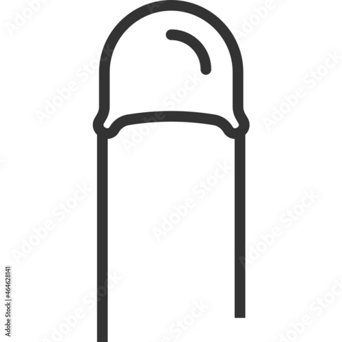Tantalum capacitor outline icon, electronic and circuit part accessories in main board