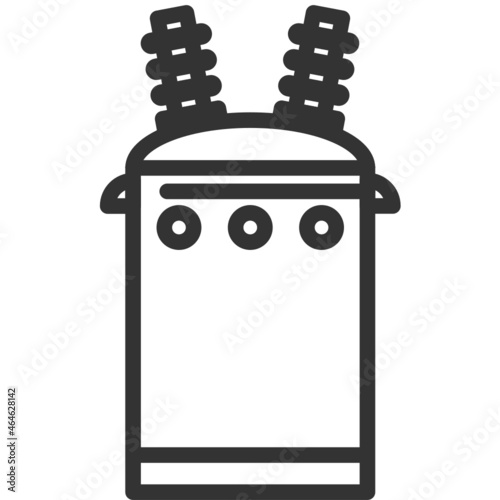 transformer outline icon, electronic and circuit part accessories in main board