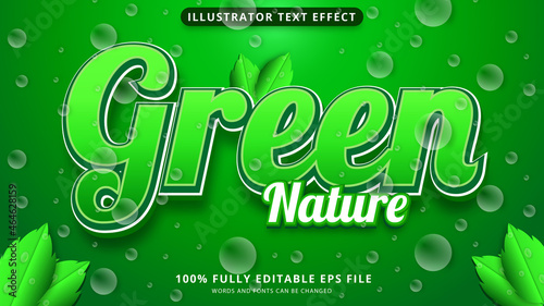 natural green text effect editable eps file