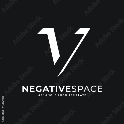 V Letter Logo Negative Space