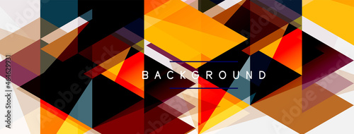 Color triangles composition, geometric abstract background. Techno or business concept, pattern for wallpaper, banner, background, landing page
