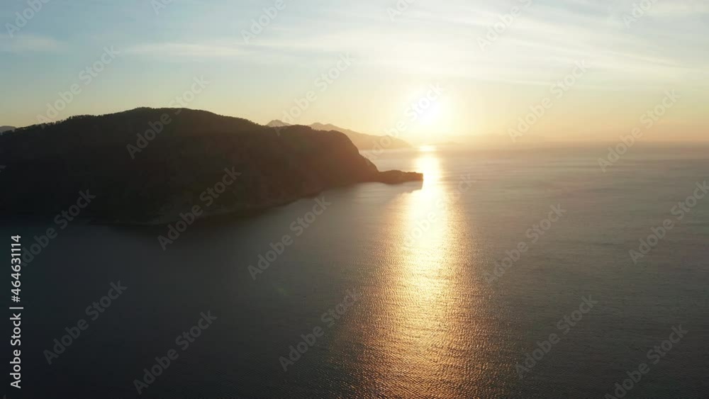 Aerial view at sunrise at sea near Marmaris, Turkey Aerial view at sunrise at sea near Marmaris, Turkey