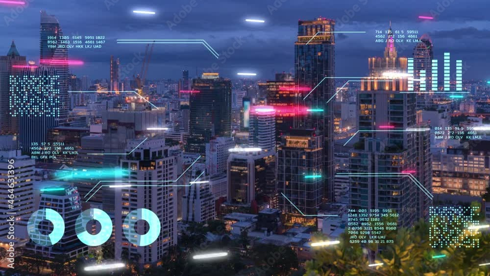 Smart city IOT internet of thing ICT digital technology futuristic, automation management smart digital technology security and power energy sustainable metaverse city virtual augmented 