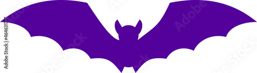 Halloween Flying bat silhouette. Flat vector illustration.