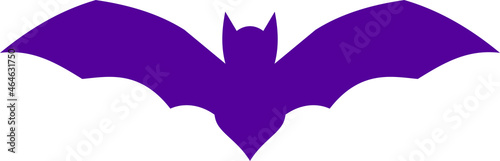 Halloween Flying bat silhouette. Flat vector illustration.