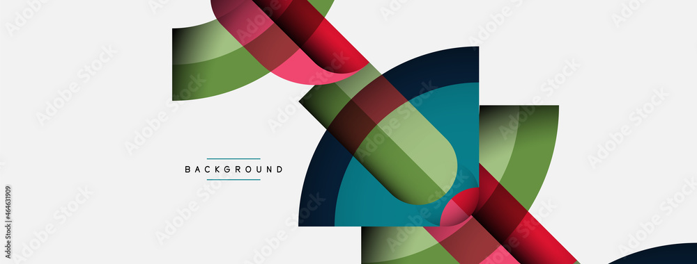 Geometric abstract background. Round shapes, circles, lines composition for wallpaper banner background or landing page Geometric abstract background. Round shapes, circles, lines composition for wallpaper banner background or landing page