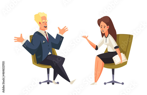 Political Interview Doodle Composition