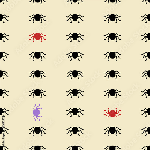 Spider Halloween seamless pattern. Design elements for halloween party poster. © Quarta