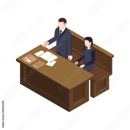 Attorney Speech Isometric Composition
