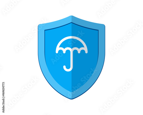 Shield umbrella icon. Protection and safety symbol. Security vector eps logo