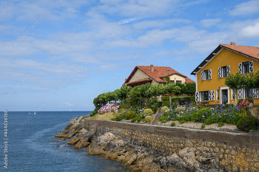 Houses by the sea in Luanco, Asturias