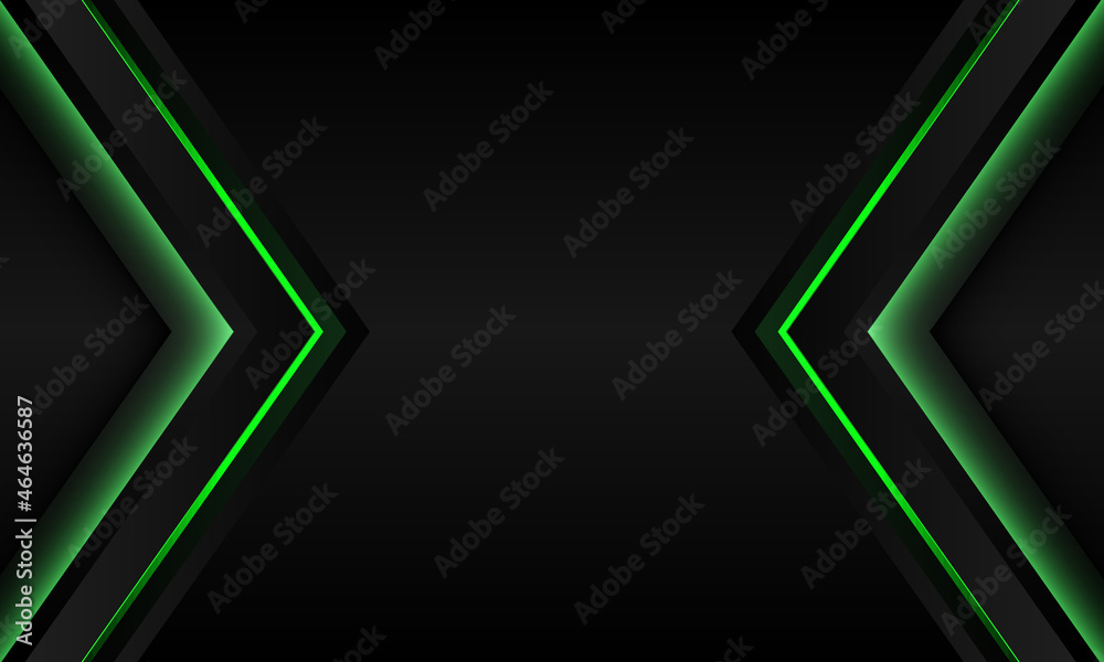 Abstract green light arrow direction black metallic pattern design modern futuristic technology background vector illustration. Abstract green light arrow direction black metallic pattern design modern futuristic technology background vector illustration.