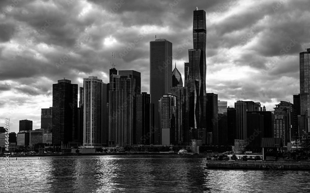 city skyline BW