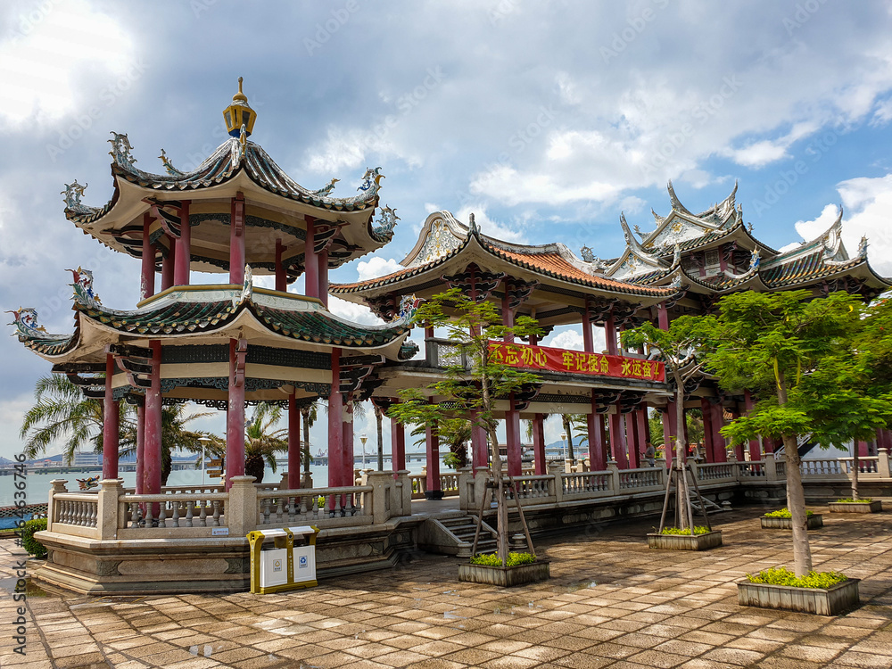 Fototapeta premium Xiamen Fujian China Chinese landscape city village sea and mountains culture technology architecture