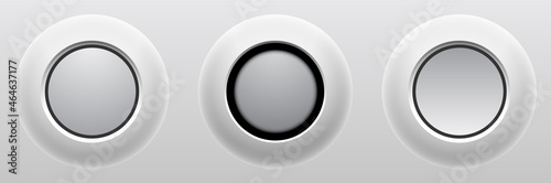 Buttons white and grey isol...