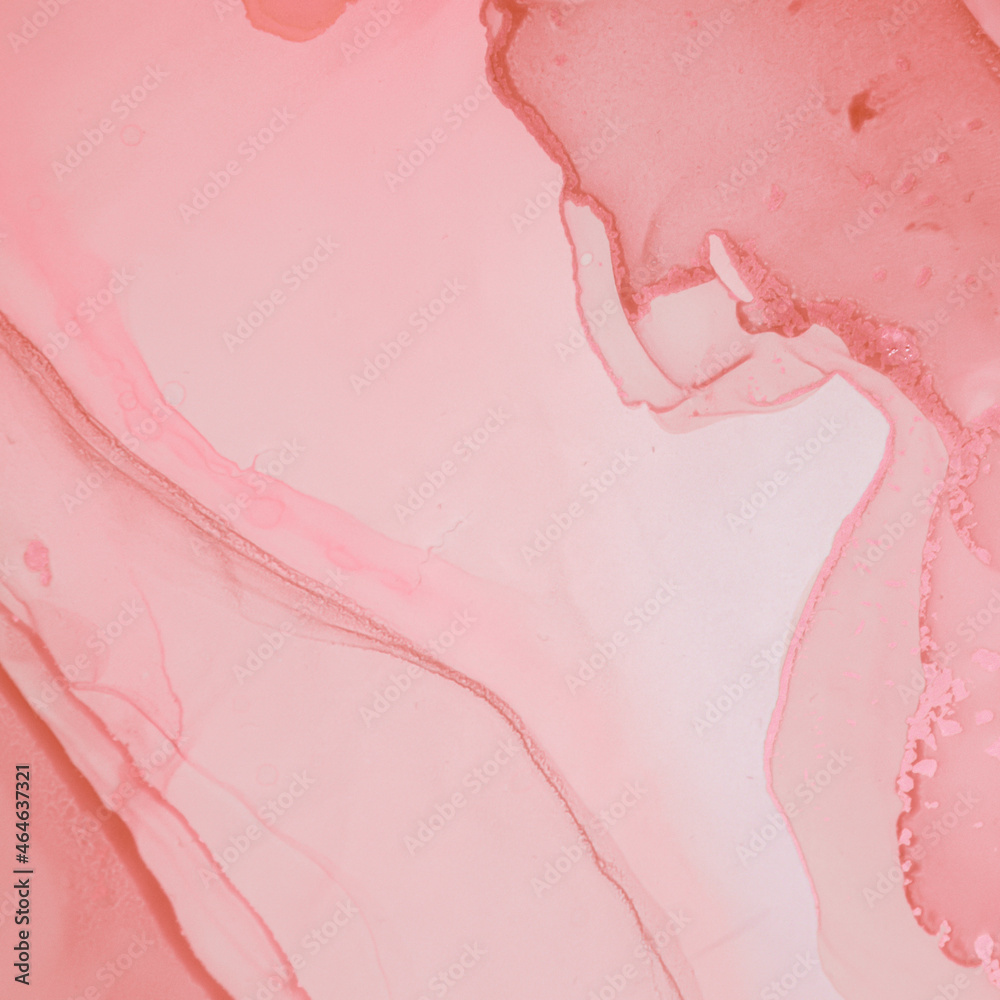 Fototapeta premium Elegant Pink Marble. Abstract Background. Oil Color Print. Acrylic Wall. Spring Fluid Painting. Alcohol Luxury Marble. Delicate Wallpaper. Ink Gradient Effect. Watercolour Liquid Marble.