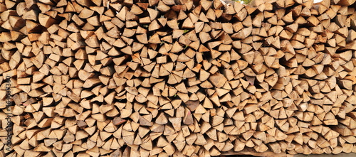 Fotografia, Obraz many split wood as firewood