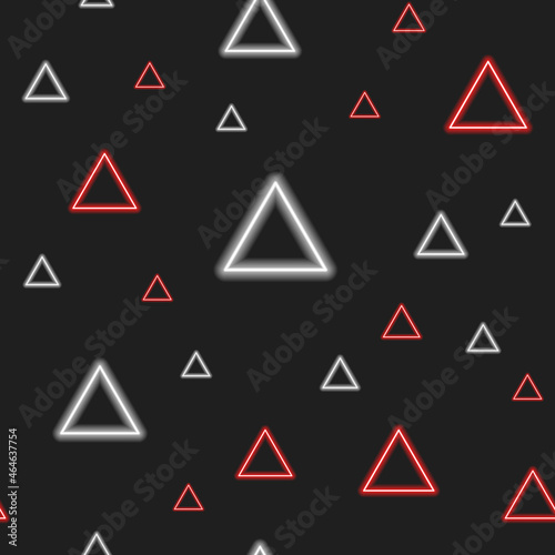 Abstract neon background. Texture of geometric shapes triangle.