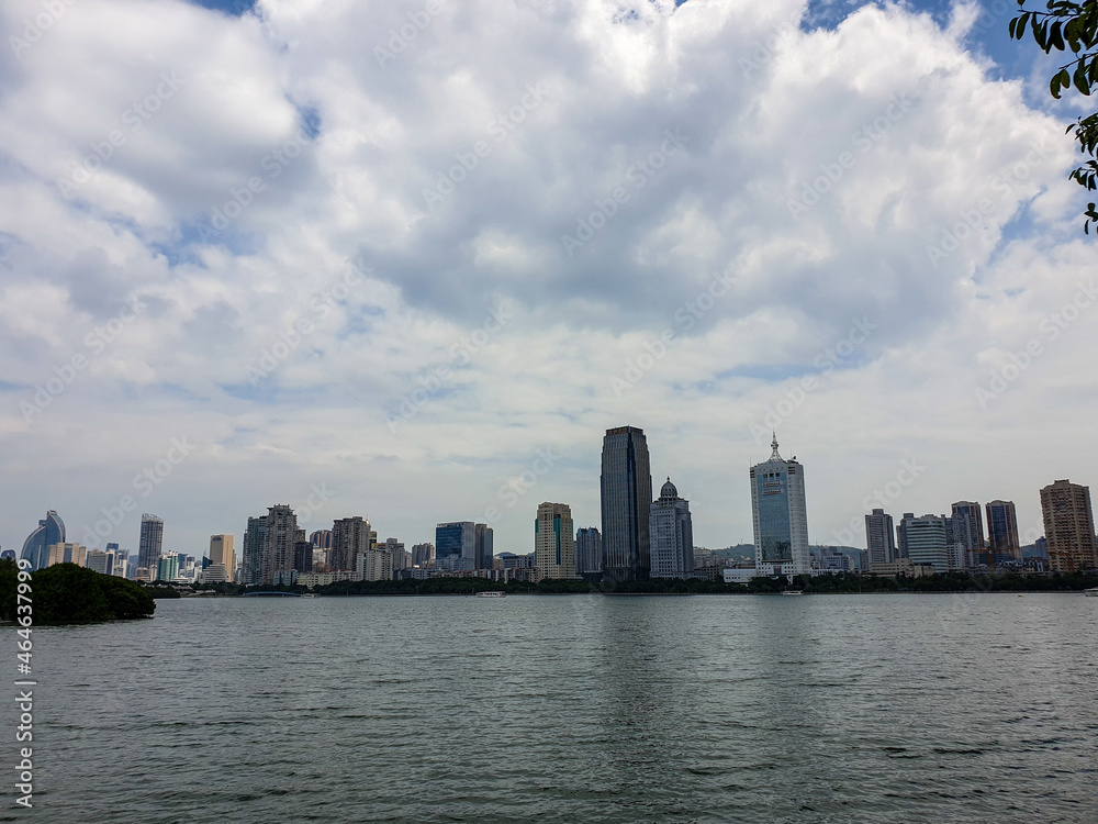 Fototapeta premium Xiamen Fujian China Chinese landscape city village sea and mountains culture technology architecture