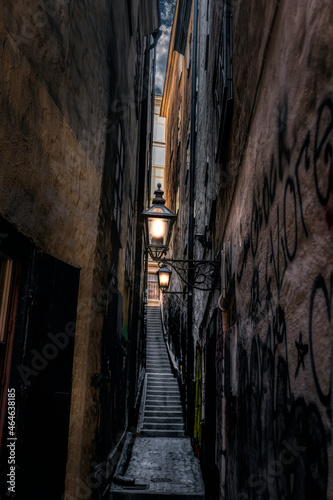 Narrow street in the old town, Stockholm